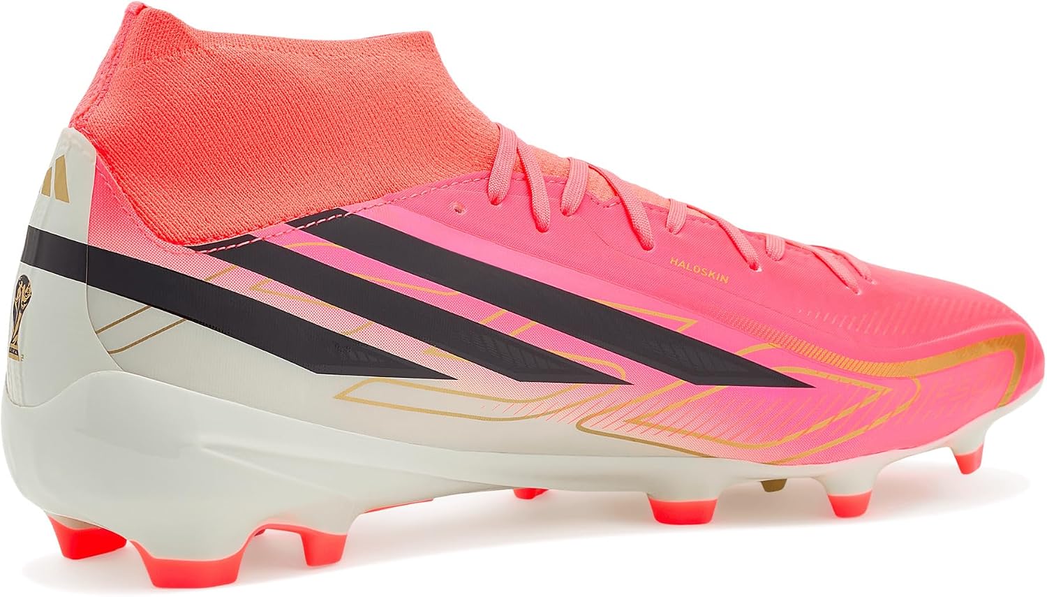 adidas Mens F50 Hyperfast League Mid Firm Ground Sneakers Shoes - Pink