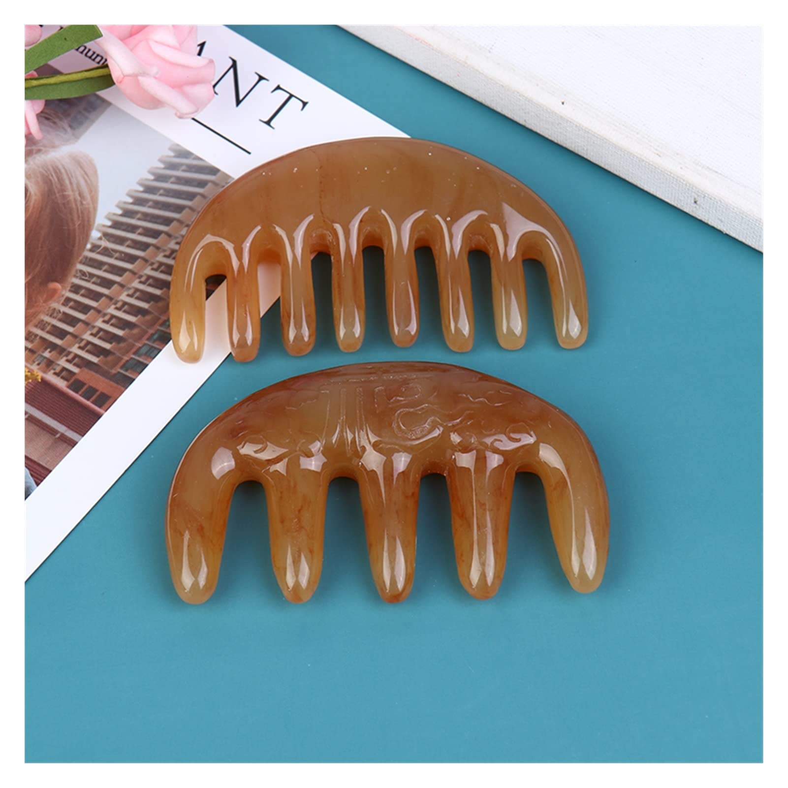 1pcs Herramienta de Cabello de Peine de Bolsillo de Bolsillo de Buey de Buey de 1pcs (Color : D)