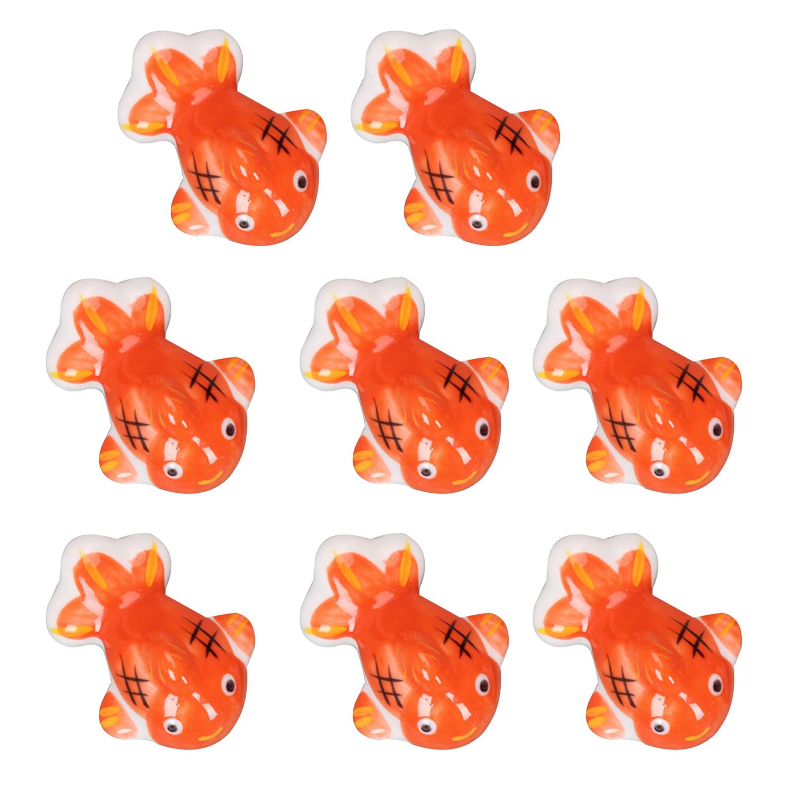 8Pieces Ceramic Chopstick Holder Fish-Shaped Chopsticks Shelf Animal Decor Dining Tableware Cutlery Organizers Kitchen Gadget Kitchen Utensil Holder Dishwasher Safe Rack Compact Utensil Organizers
