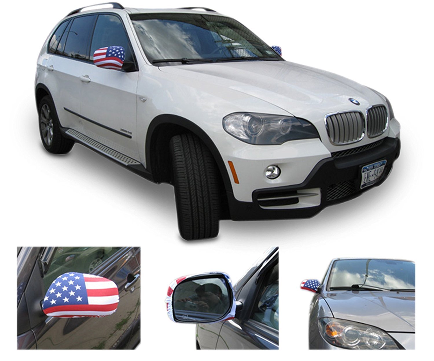 American Flag For Car Wing Mirror, (Will NOT fit on Trucks or XL Mirrors