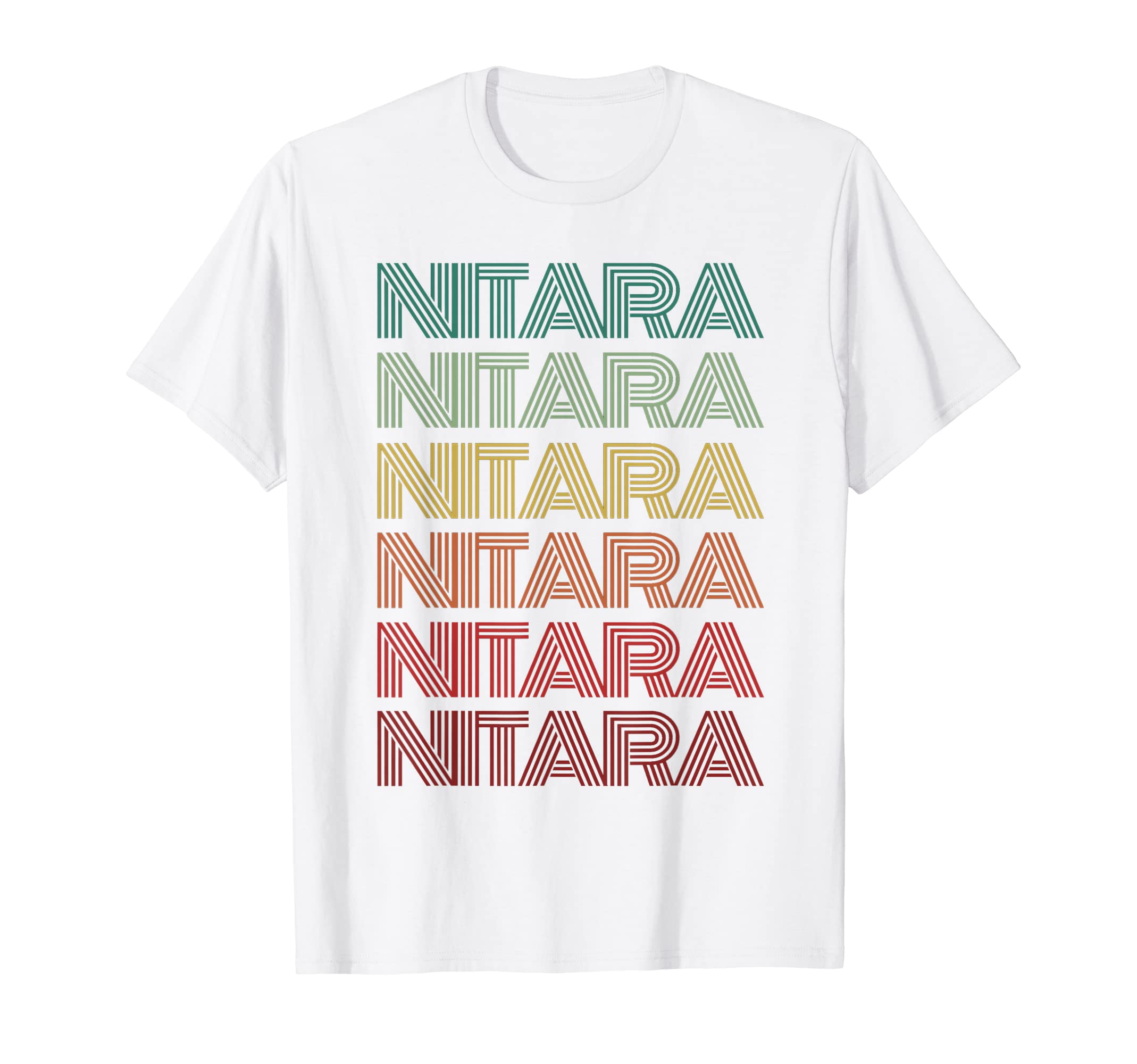 First Name NITARA Indian Girl Retro Nametag 80's Birthday T-Shirt