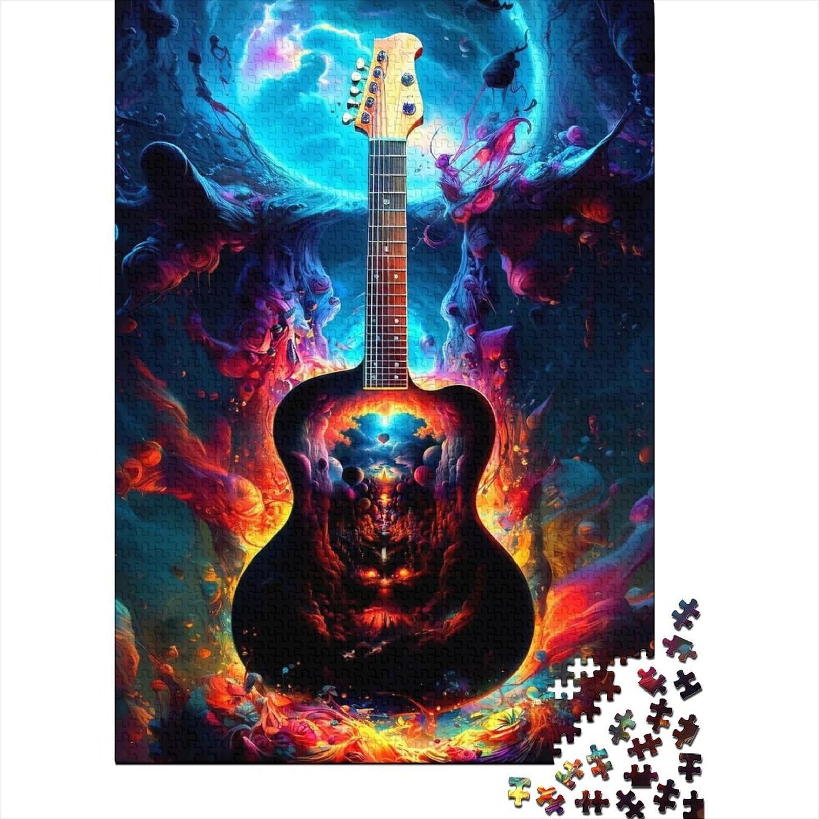 Adult Guitar Fire Jigsaw Puzzle 1000 Pieces