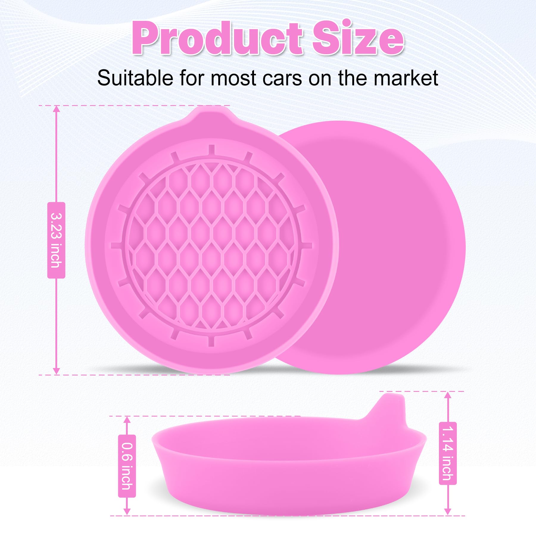 SINGARO Car Cup Holder Coaster, Silicone Cup Holder Insert, Universal Non-Slip Cup Holders, Car Accessories Interior for Women and Man 4 Pack Pink view 5