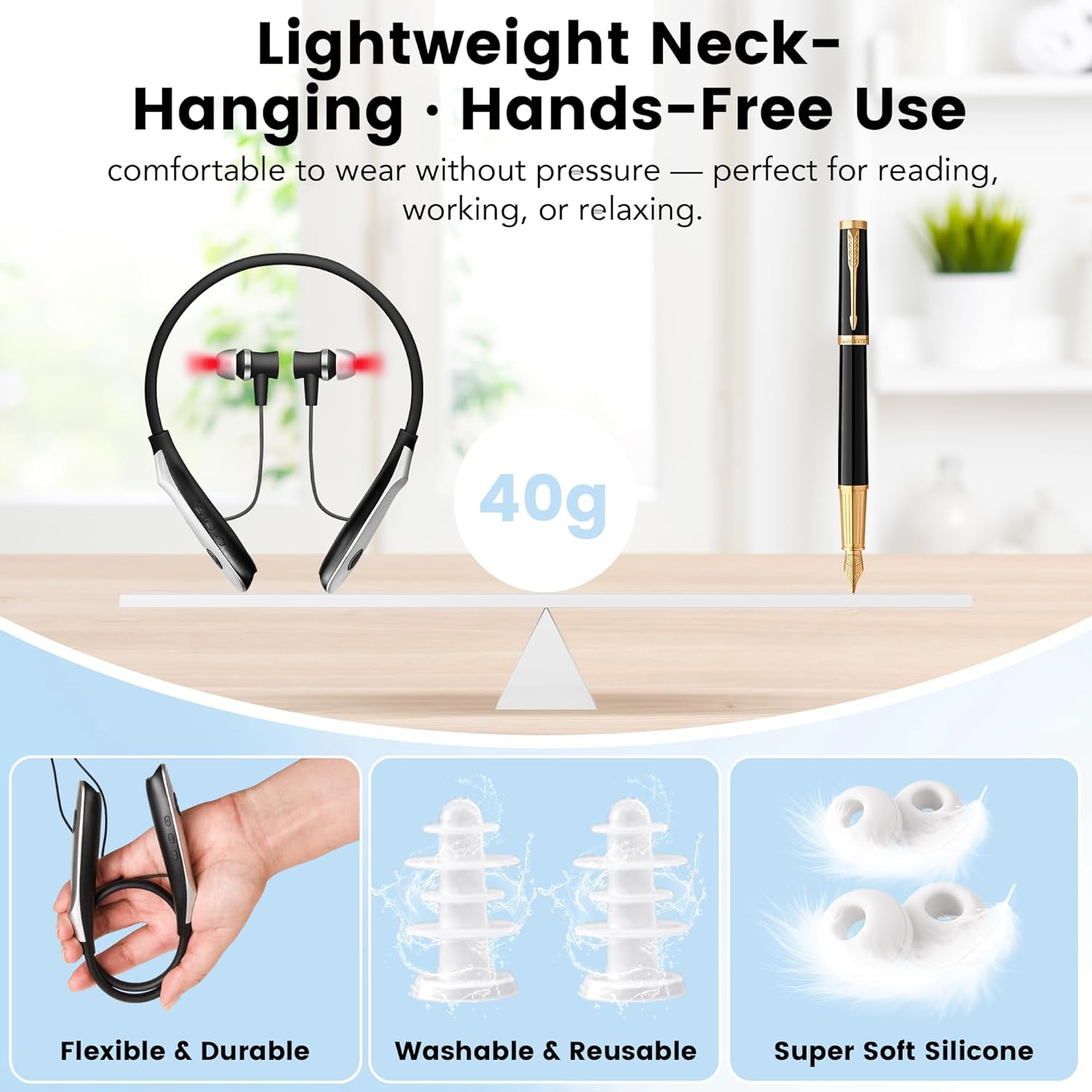 2026 Upgraded 2-in-1 Red Light Device for Ears & Nose – 650nm LED, Wearable Hands-Free Neck Design, Lightweight & Comfortable for Daily Ear & Nasal Relaxation