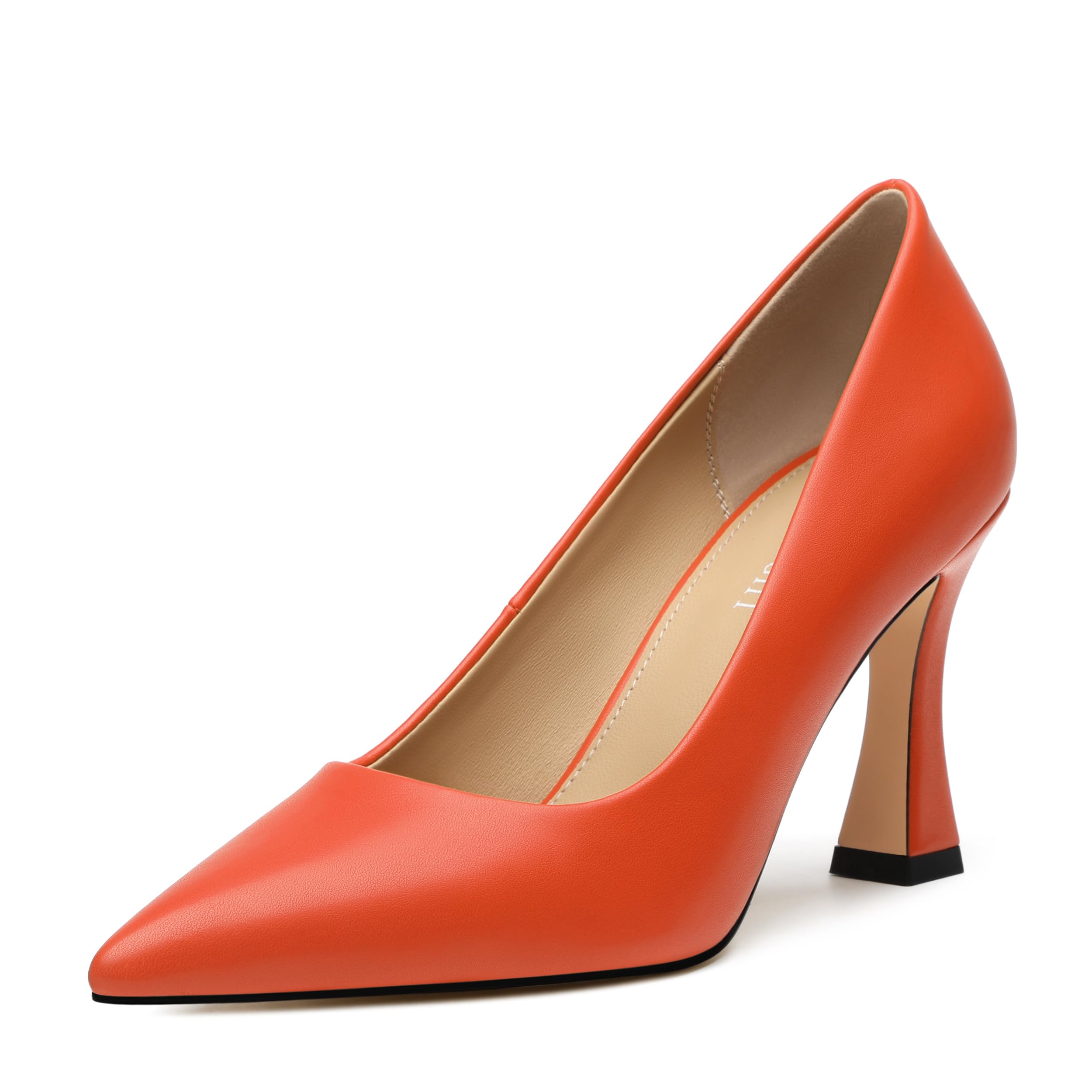 AMBELIGHT Women's Pointed Toe Stiletto Pumps 3.2 Inch High Heels Slip On Classic Comfort Dress Shoes for Wedding Party Office Work