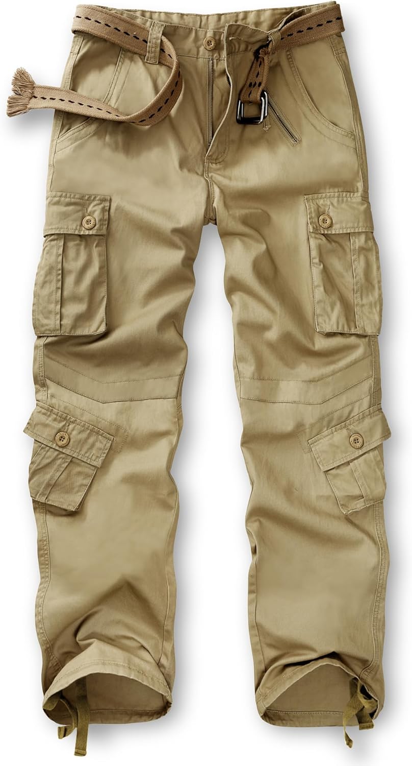 TRGPSG Women's Casual Combat Cargo Pants, Cotton Outdoor Camouflage Military Multi Pockets Work Pants