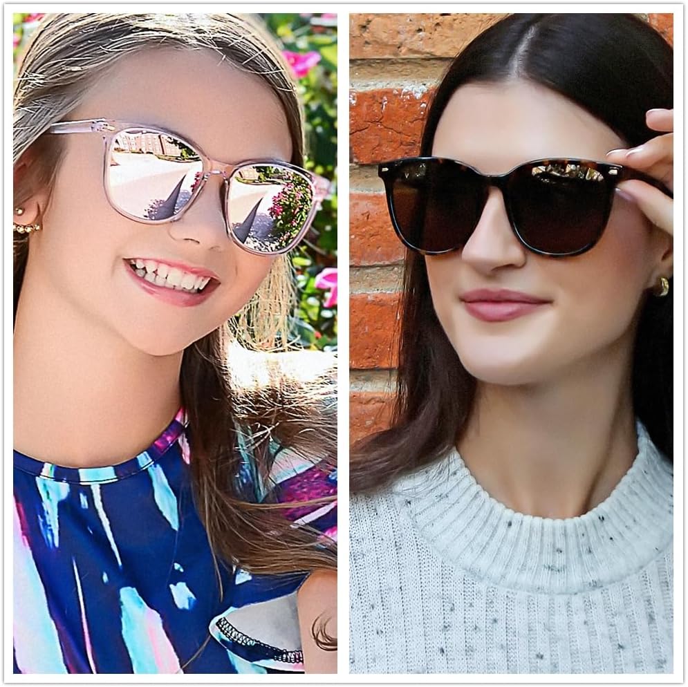 FIMILU 2 Packs Sunglasses for Women Polarized UV400 Protection Lens Big Frame Fashion Glasses Trendy Stylish Shade - Image 4