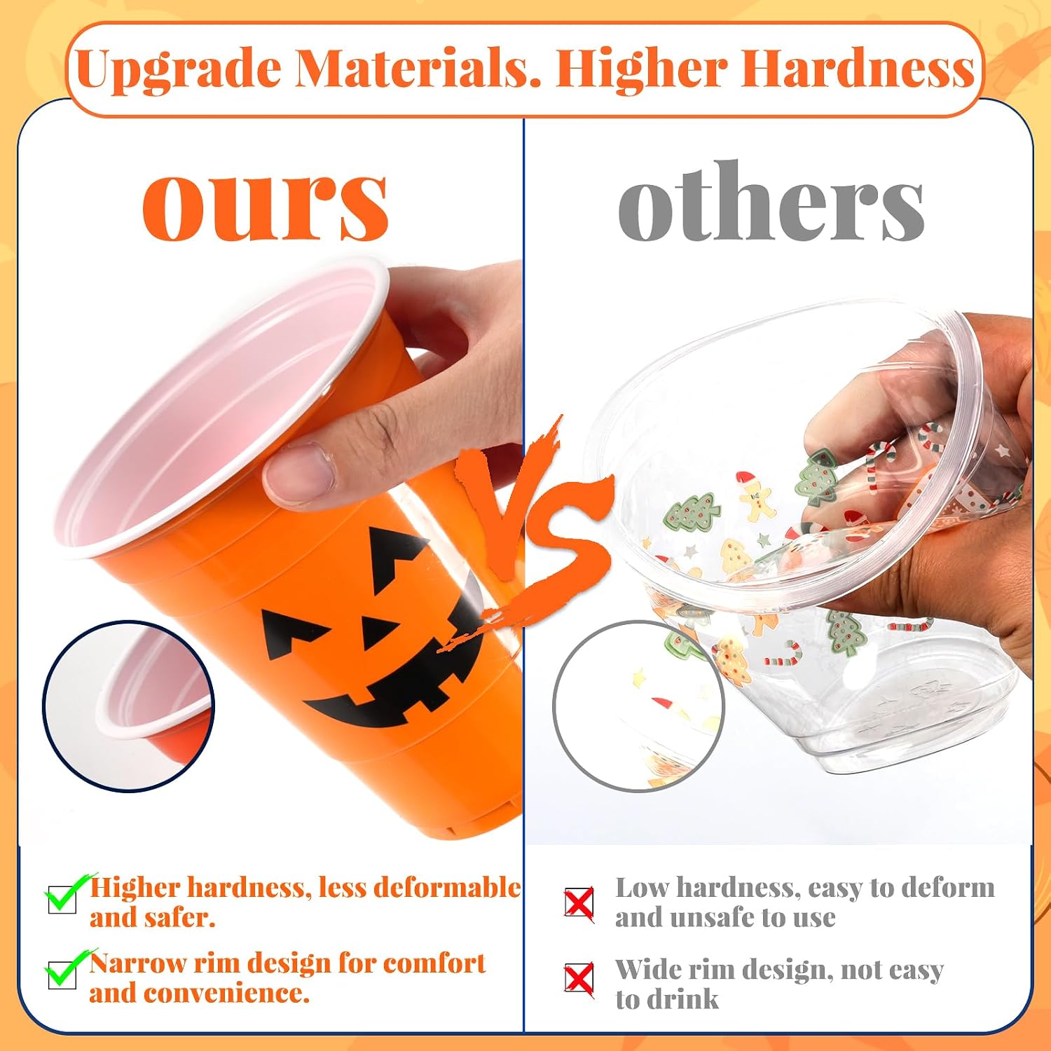 Halloween Plastic Cups with Lids & Straws for Trick or Treat Party Supplies