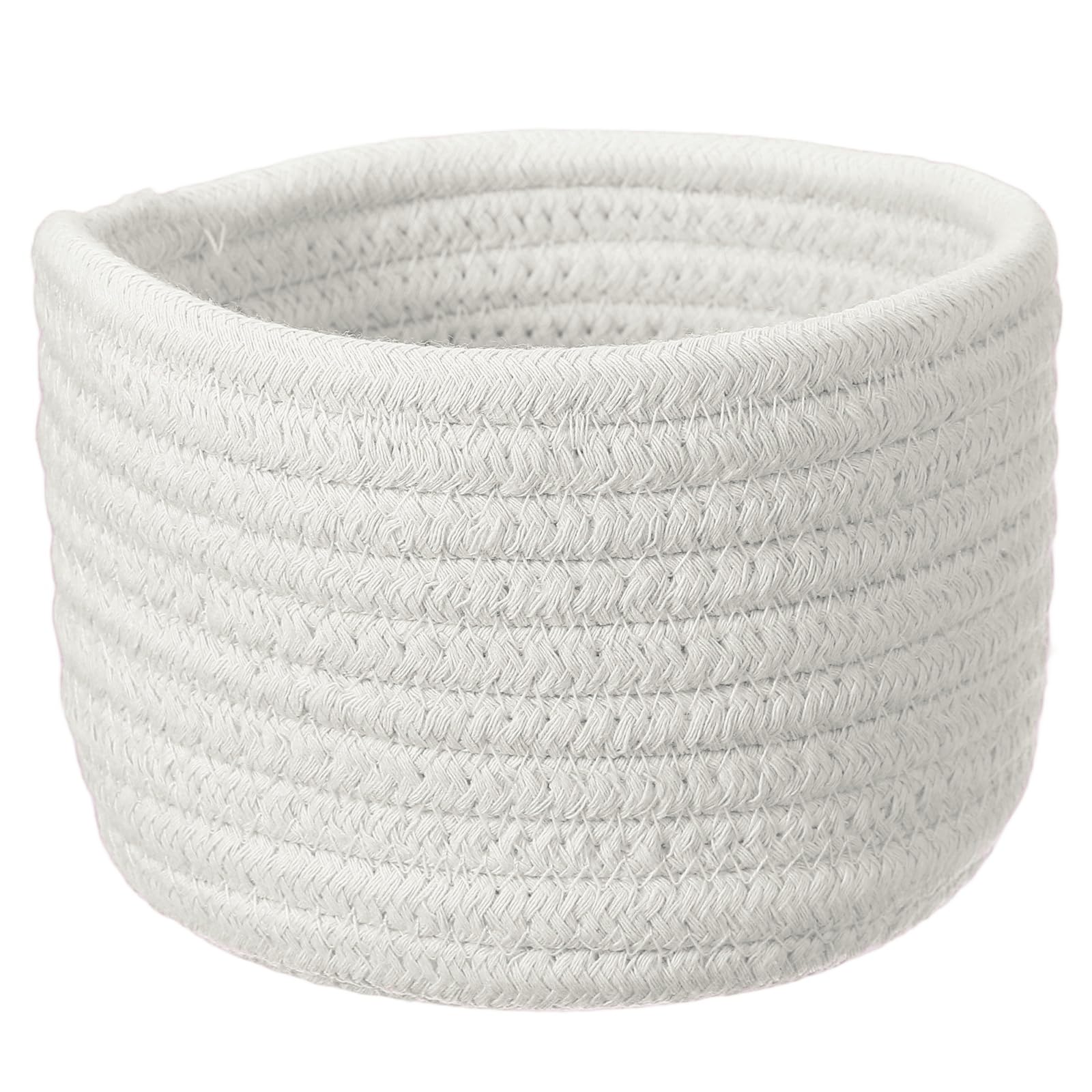 Panier de rangement rond en coton blanc uxcell 14x9 cm pour étagère et placard