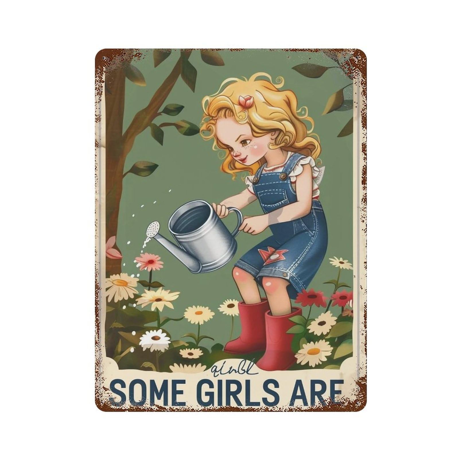 YHGERTKU Some Girls Are Born With Garden In Their Souls 04 Wall Art Retro Iron Vintage Metal Tin Sign Poster Modern Decor for Living Rooms Gift 40x30cm