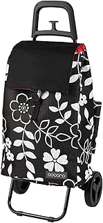 ショッピングカート 買い物カート 保冷 保温 Sサイズ 軽量2kg 大容量37L 小さめ 小柄な方にも使いやすい 大きなタイヤでラクラク 折り畳み式 収納 荷物フック ポケット付 エコバッグ 母の日 買い物キャリー おしゃれ 可愛い シンプル 便利 コンパクト Cocoro (コ・コロ) (フラワーブラック)