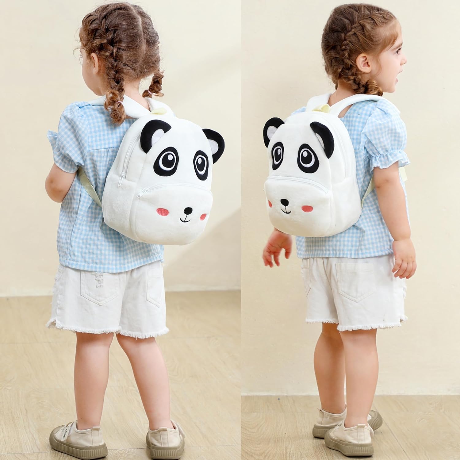 Toddler Backpack for Girls Boys School Small Backpacks Toddler Back Pack Stuffed Animal Backpack Kawaii Kids Mini School Bag Preschool Panda - Image 2