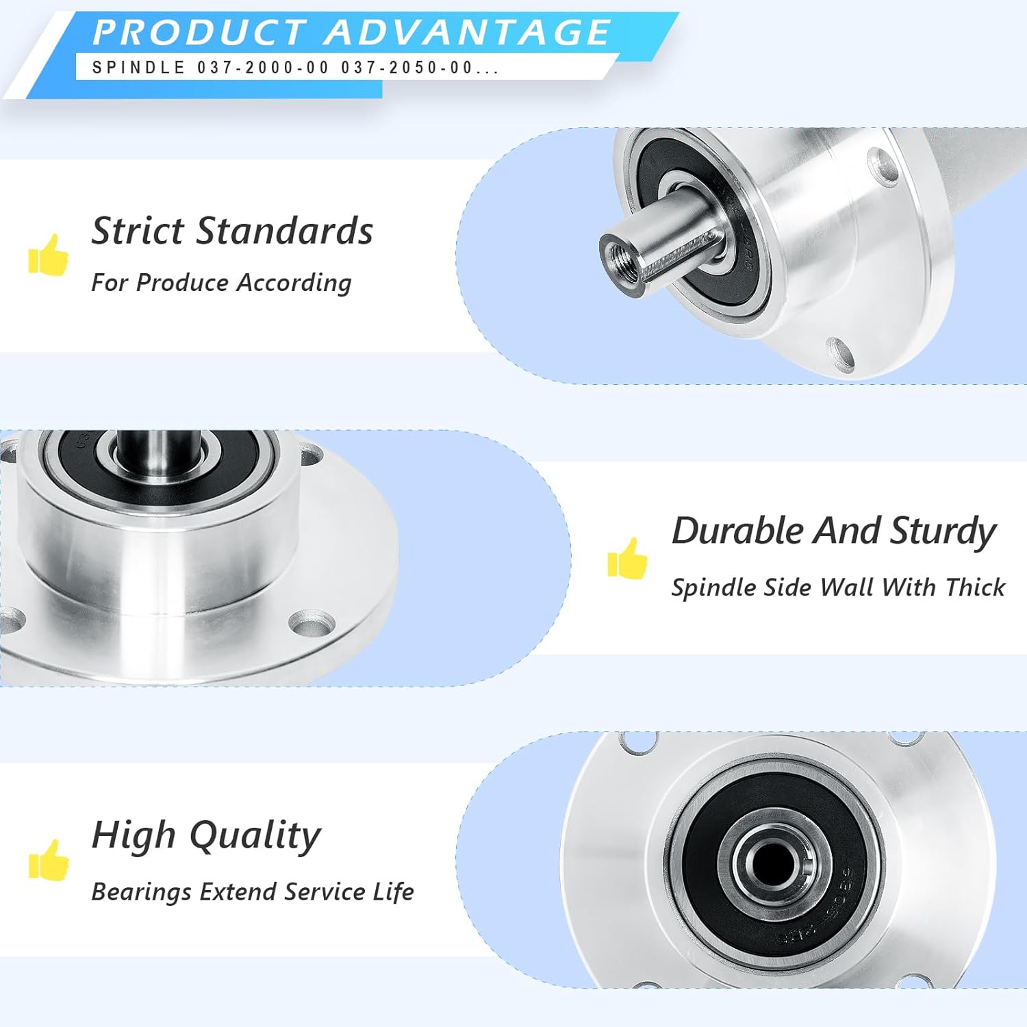 037-2050-00 037-2000-00 Mower Spindle Assembly Fit for 42" 48" 54" Deck Lawn Mower Compatible with Ba d Boy MZ Ma gnum Zero Turn Mower, 3 Pack