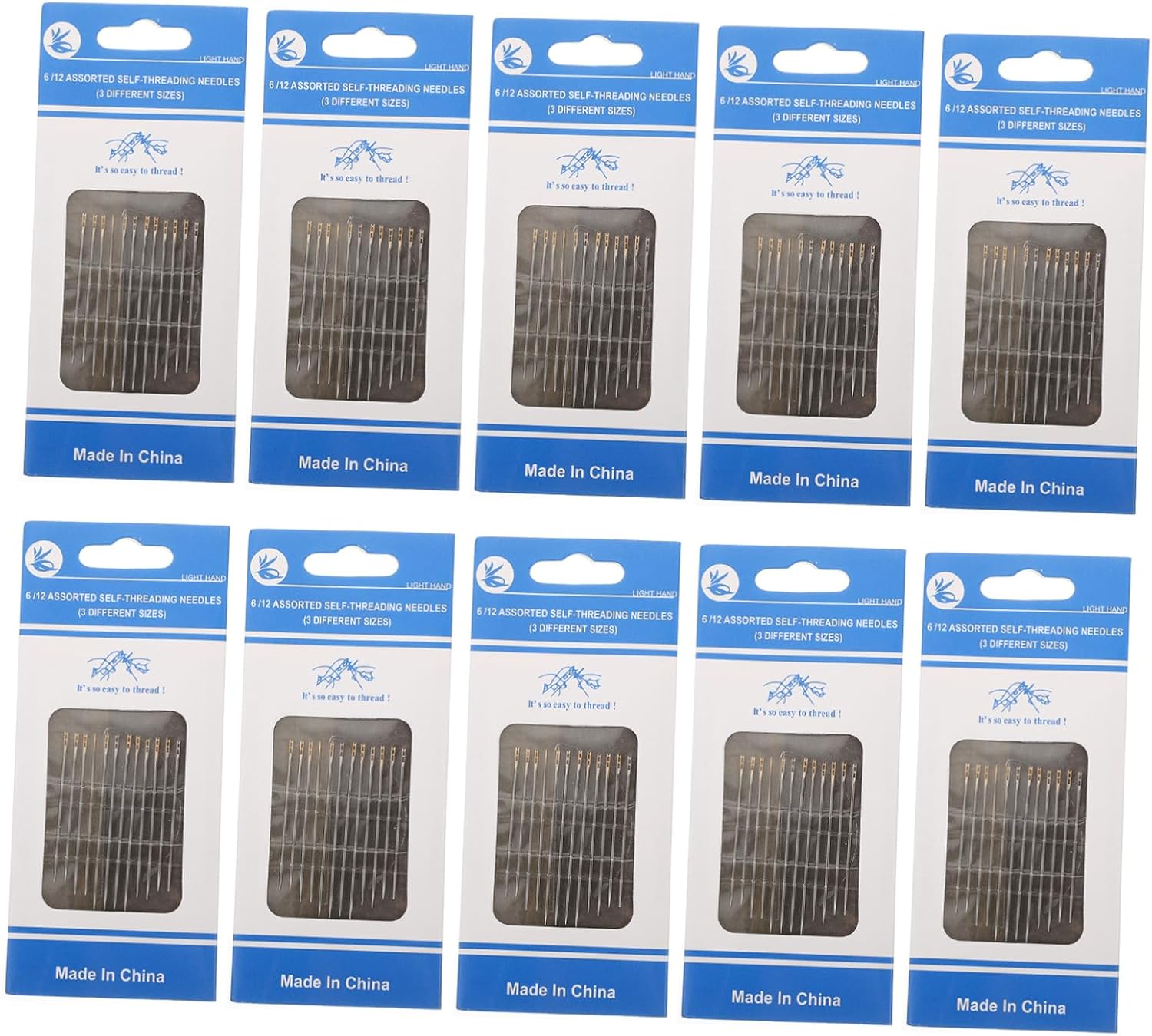 MINAOLULUS 120pcs Eye Hand Sewing Needles for Embroidery Blind Needles for Easy Threading for Crafting and Home Sewing Projects