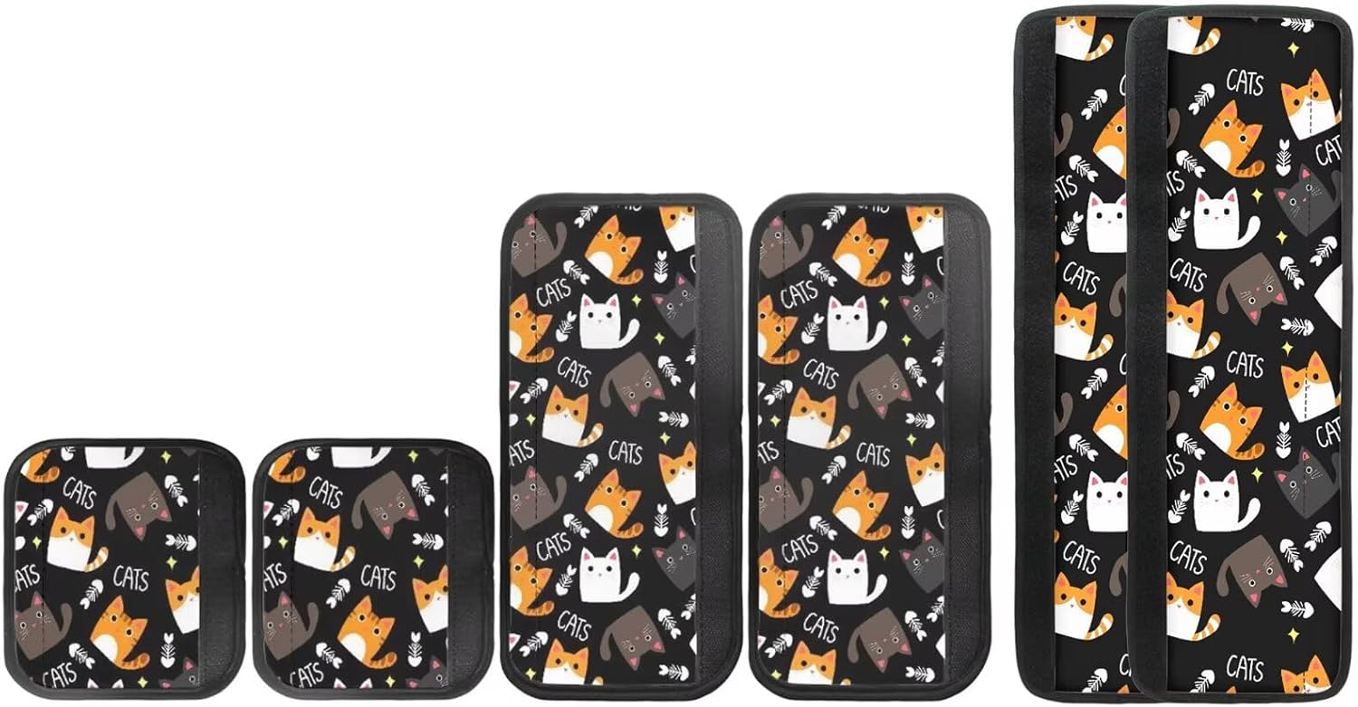Cartoon Cats Refrigerator Door Handle Covers Set of 6 Pack Kitchen Appliance Gloves Fridge Microwave Dishwasher Handle Cloth Protector Keep Off Fingerprints Food Stains