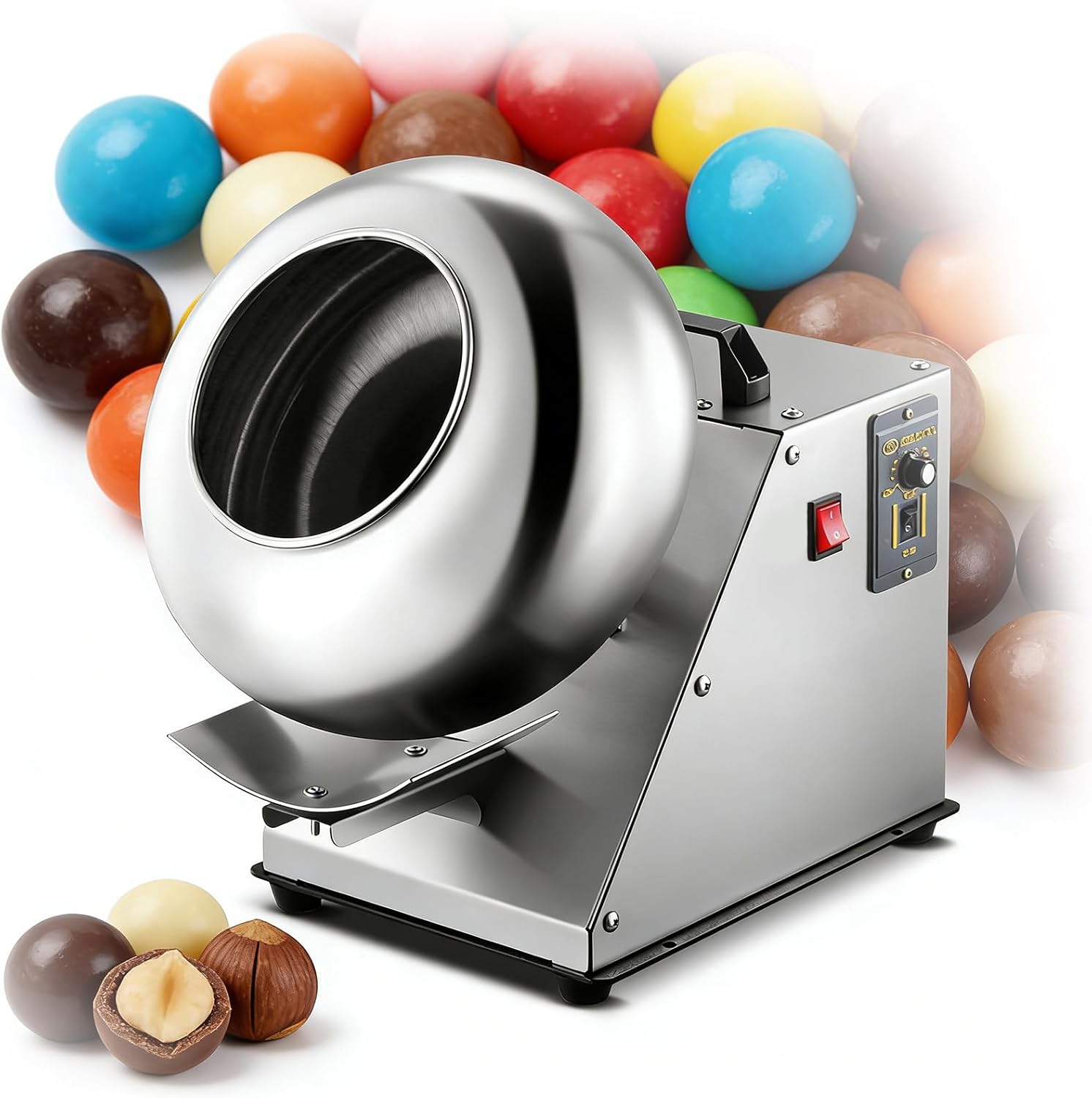 Mini Commercial Confectionery Machine and Chocolate Coating Machine, 500W Heating Power, for Small-Scale Candy Chocolate Coating Production 220V