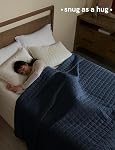 YnM Exclusive Weighted Blanket, Soothing Cotton, Smallest Compartments with Glass Beads, Bed Blanket for One Person of 160lbs, Ideal for Queen/King Bed (60x80 Inches, 17 Pounds, Navy)