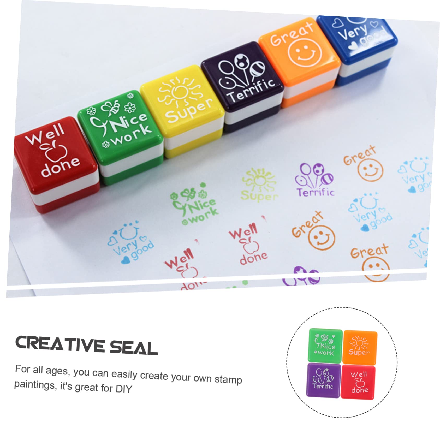 STOBOK 3 Set Di Timbri Decorativi Per Adesivi Per Ragazzi E Ragazze Delle Scuole Elementari Y Retro Journaling Scrapbooking Timbri Per La Creazione Di Biglietti 4 Pezzi * 3