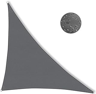 IOAOI Sun Shade Sail Waterproof, 3m x 4m x 5m Grey Garden Shade Sail Right Angle Garden Canopy, 3 Ropes, UV Block, Patio Sunshade Sunscreen Awnings Hot Tub Shelter for Outdoor