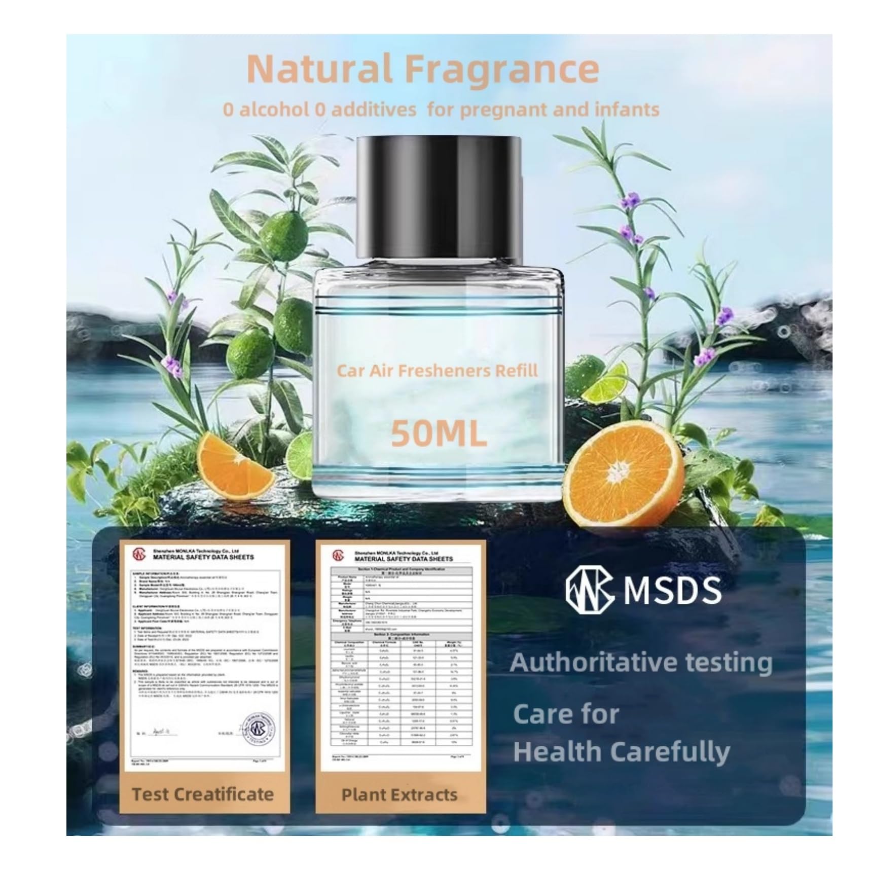 Wkład do dyfuzora samochodowego, 50 ml, inteligentne odświeżacze powietrza JK577, oryginalna butelka perfum dostępna dla 3-6 miesięcy, udostępnianie innych maszyn do aromaterapii wykonanych z