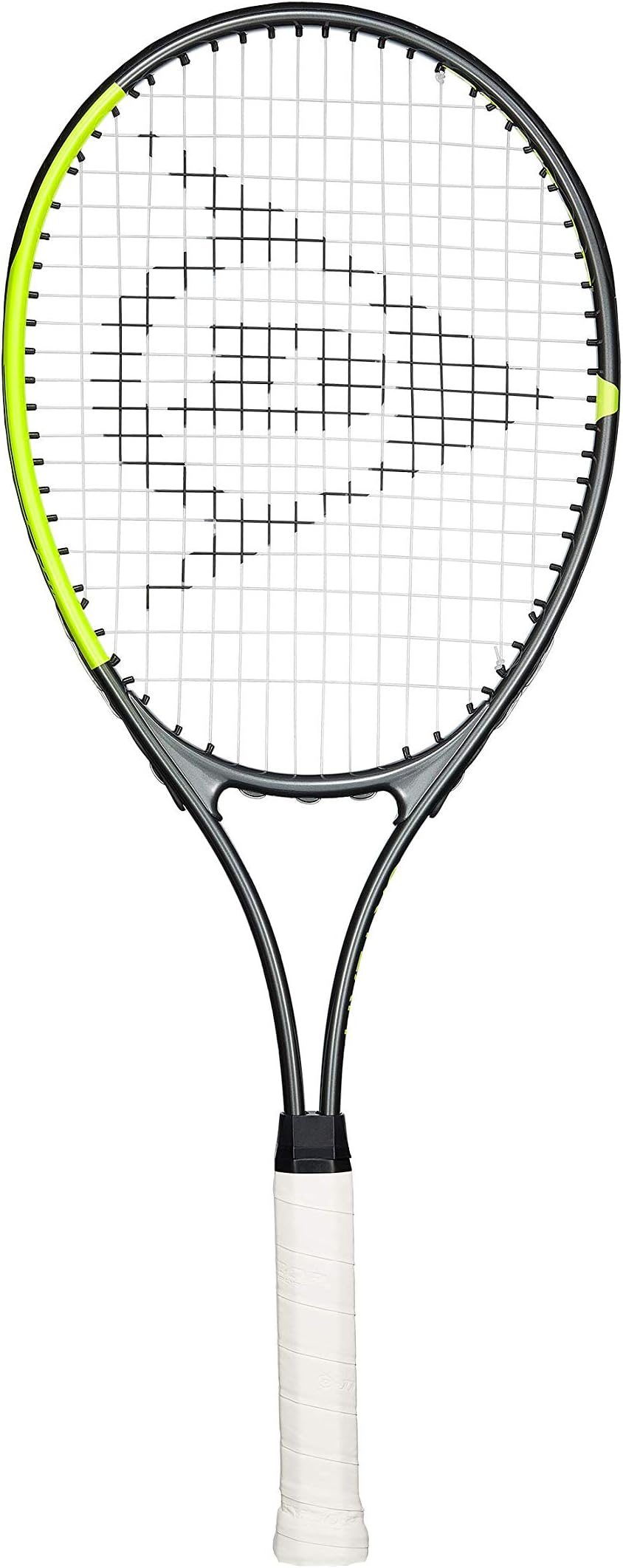 SX 27 Pre-Strung Tennis Racket, Grip Size 3/8, Yellow/Grey