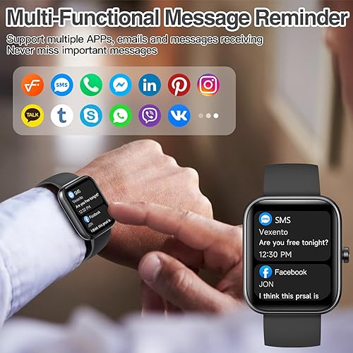 Miniatura 3 de Reloj inteligente para mujeres y hombres con llamada Bluetooth, reloj inteligente integrado con Alexa, reloj de fitness con dial de 1.83 pulgadas