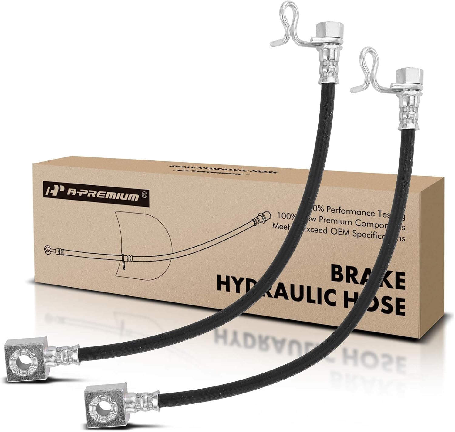 A-Premium Rear Outer Side Brake Hydraulic Hose Compatible with Ford Models - F-150 F150 2010 2011 - Pack of 2