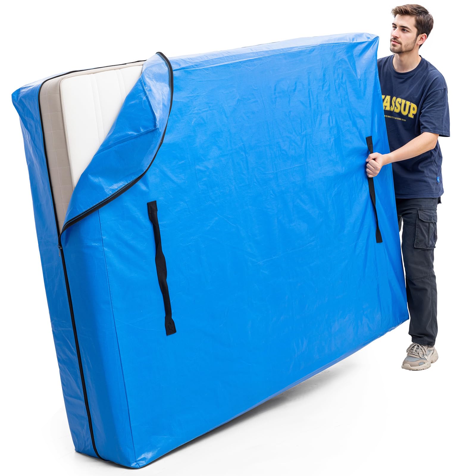 TAILI Bolsa para Transportar colchones y Almacenamiento, tamaño Rey | Para transportar y almacenar colchones, asas reforzadas, protector de embalaje esencial, ideal para mudanzas