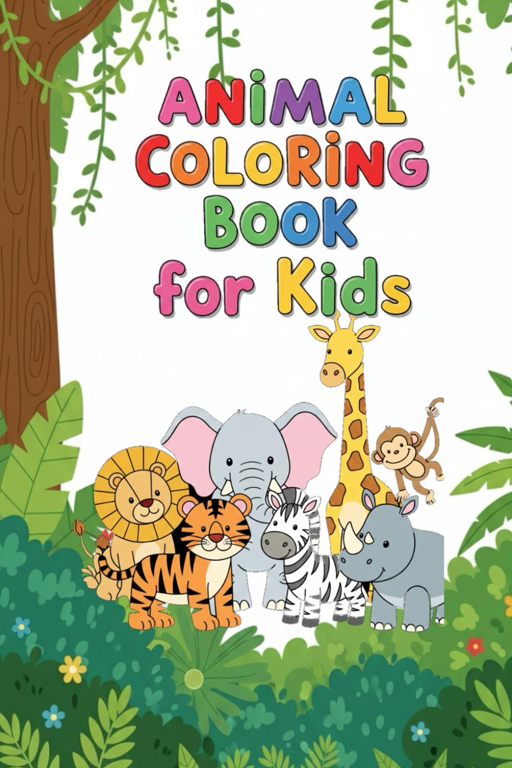 Cute Wild Animals Coloring Book: Fun and Relaxing Animal Coloring 30 Pages for Kids, Beginners & Animal Lovers