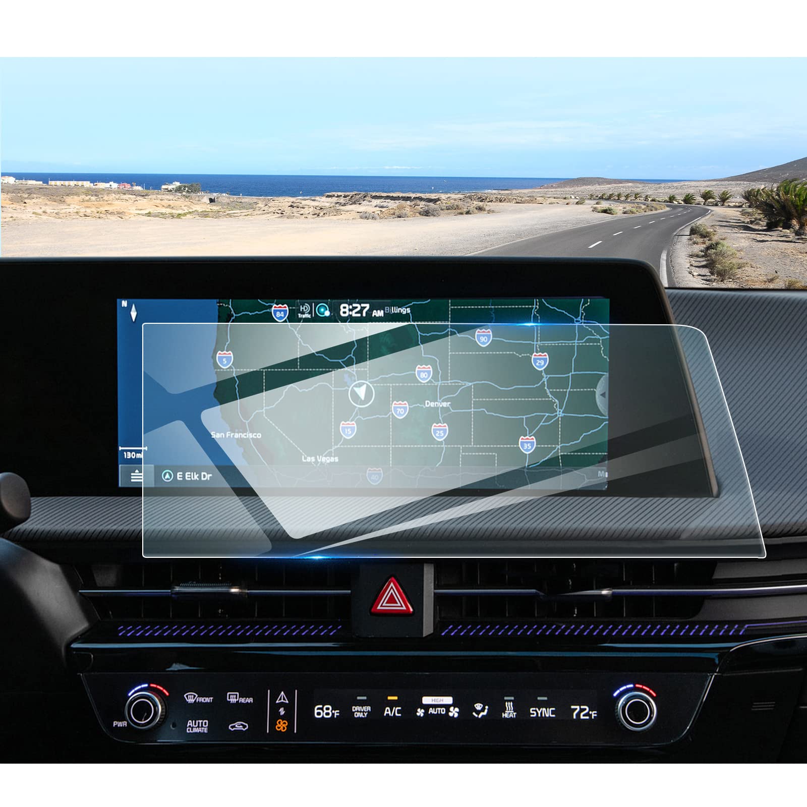 MUEOSI Film Protecteur D'écran En TPU For Kia NIRO 2022 2023 2024 2025, écran LCD De Navigation GPS Et Tableau De Bord Protection D'écran Tactile Pour