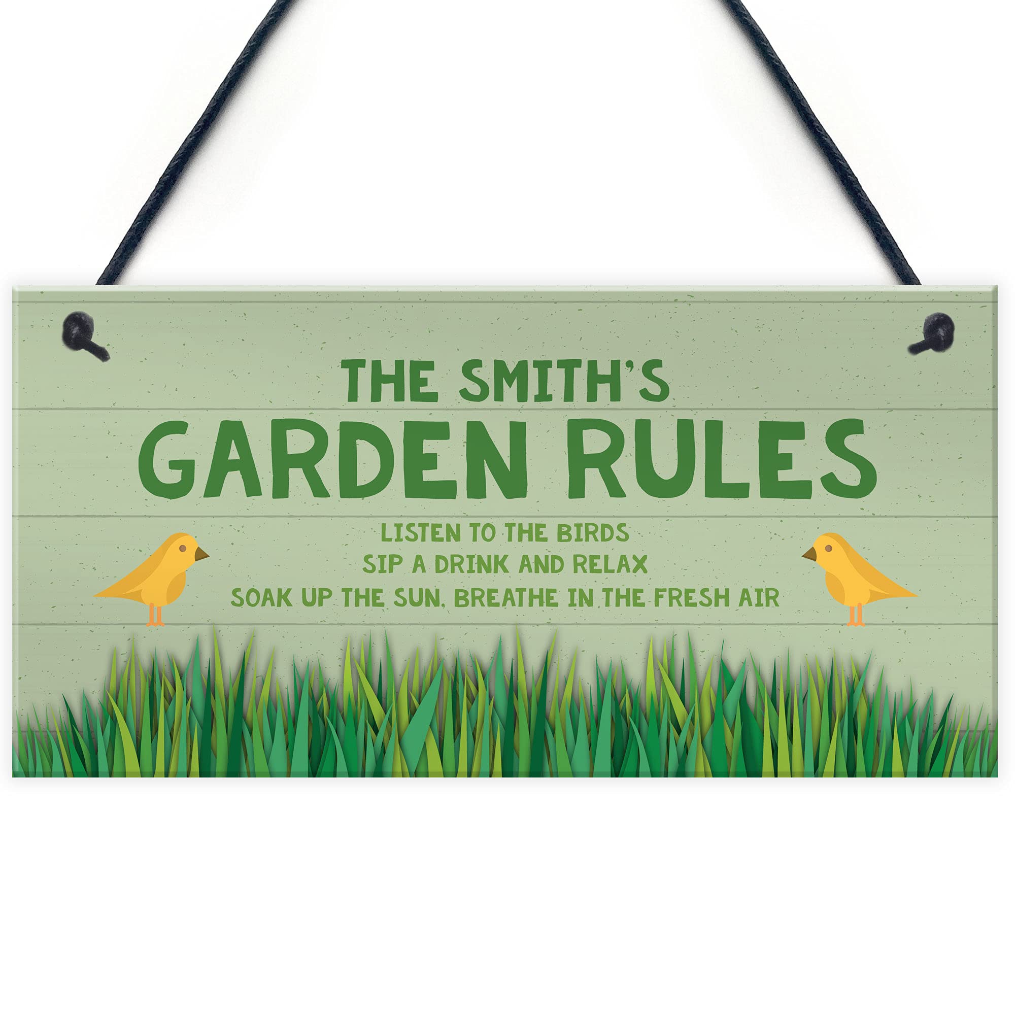 PERSONALISED Garden Rules Sign For Garden Shed Summerhouse Plaque