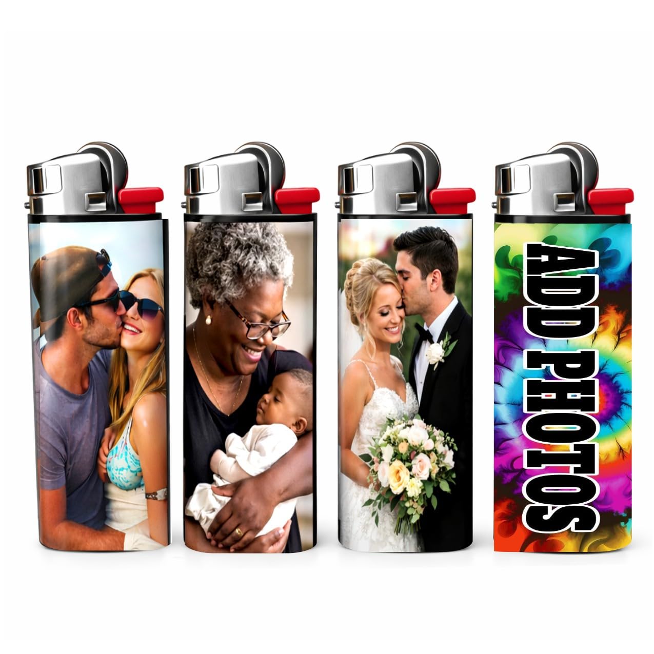 Custom Lighter Stickers Personalized Photo Wraps for Disposable Pocket Lighters Laminated Sticker Decals Fits Standard BIC Size Lighters
