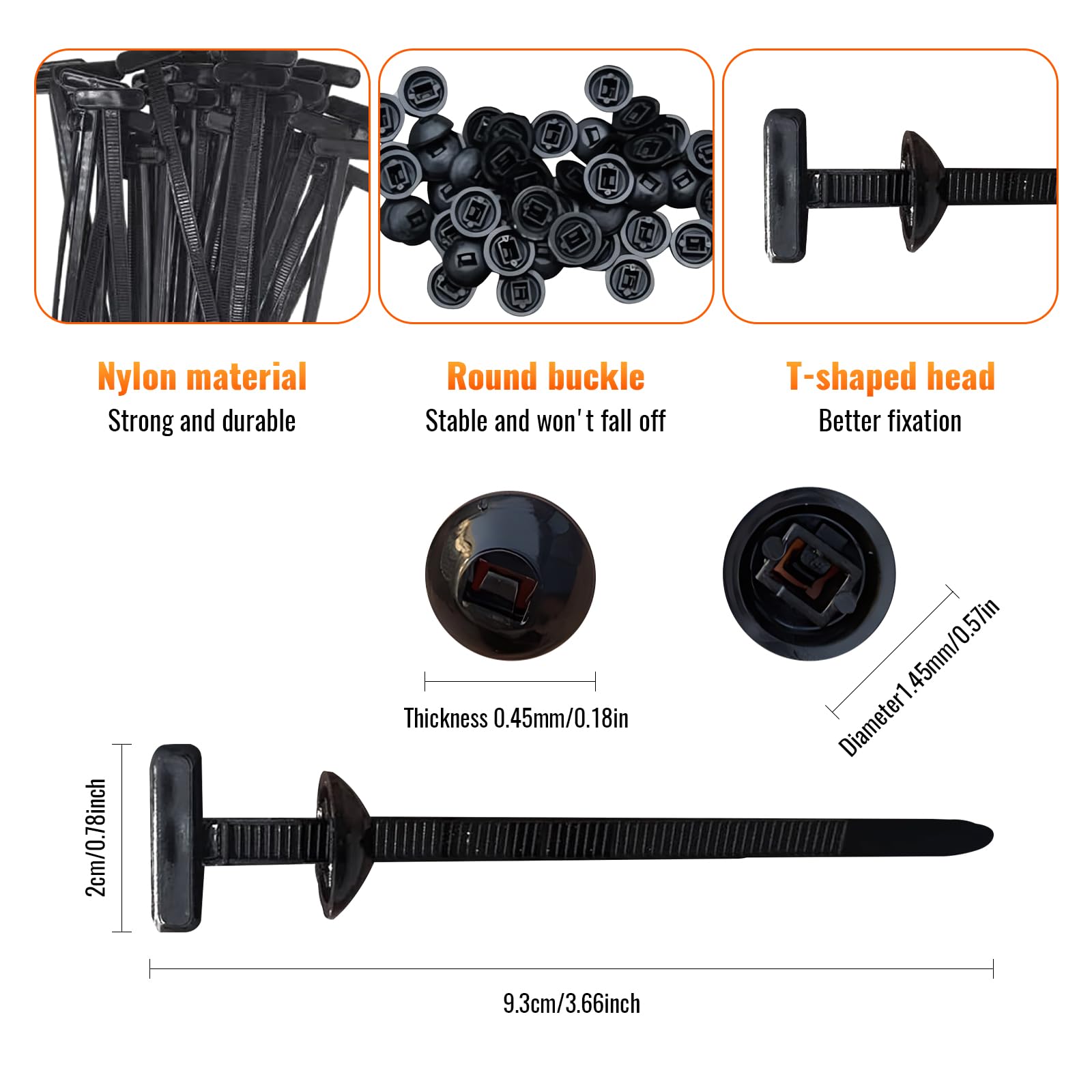 Lot De 150 Attaches Câble Nylon Universelles - Pour Voiture, électrique, Jardin - Noires Et Solides