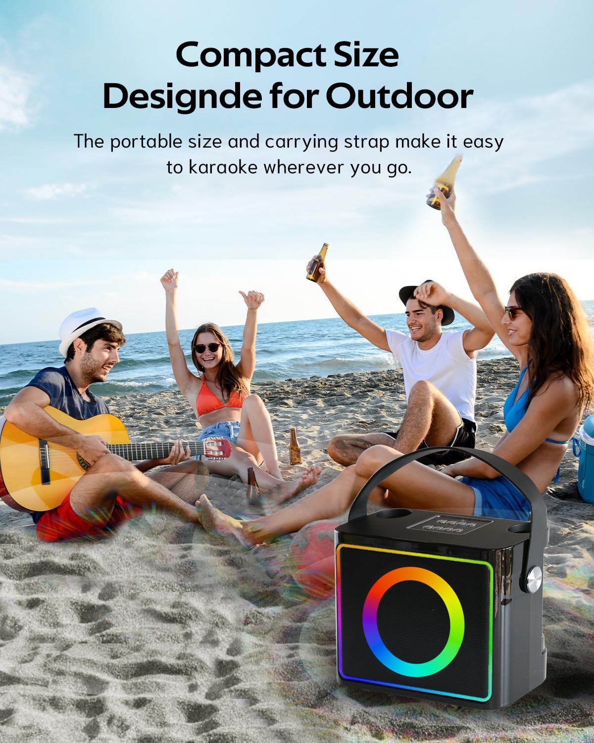 Karaoke con Microfono, Cassa Karaoke Professionale Completo per Bambini e Adulti, altoparlante Bluetooth portatile cassa con microfono, supporta schede TF/USB,AUX