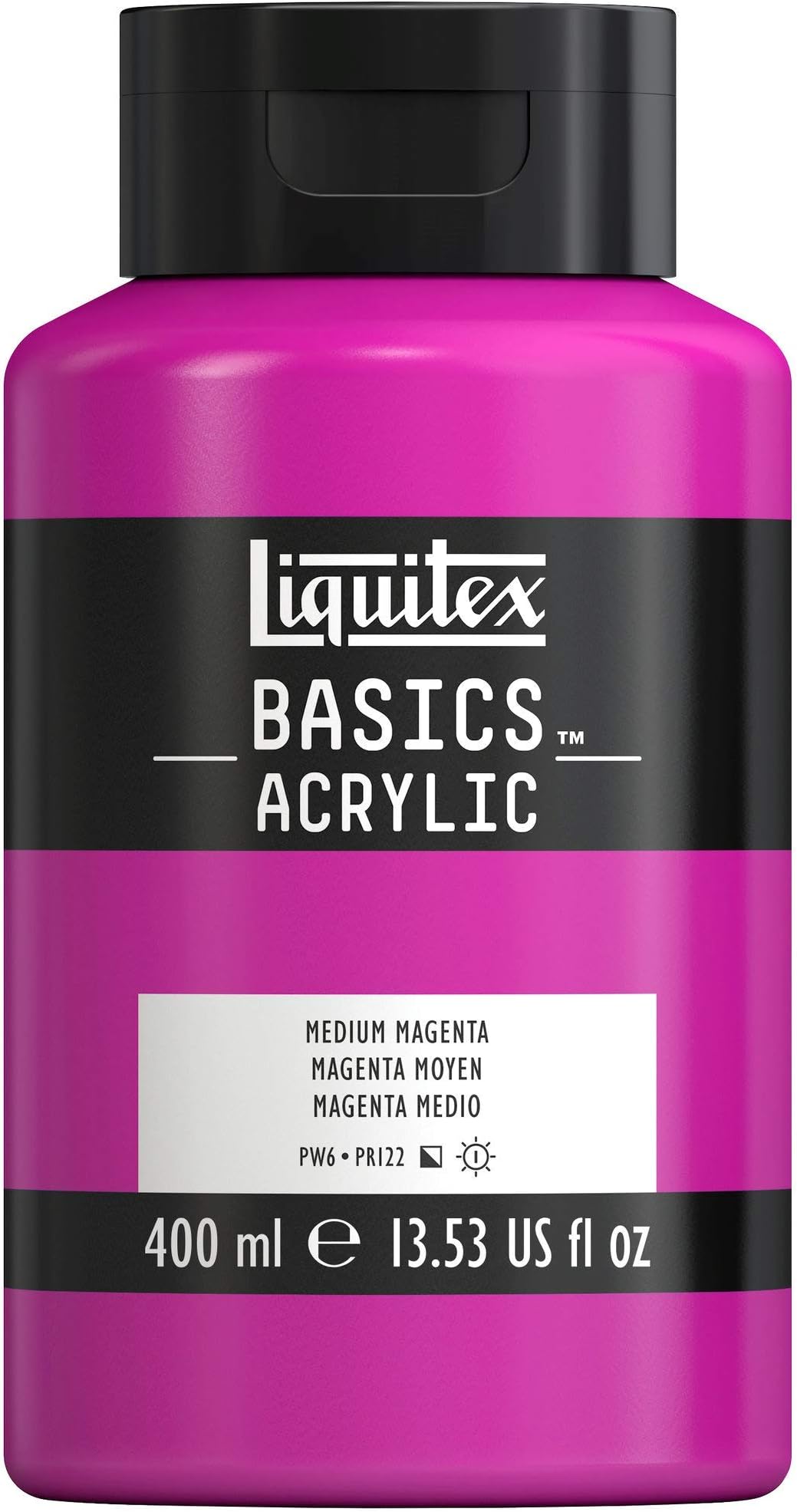 BASICS Acrylic Paint, 400ml (13.5-oz) Bottle, Medium Magenta