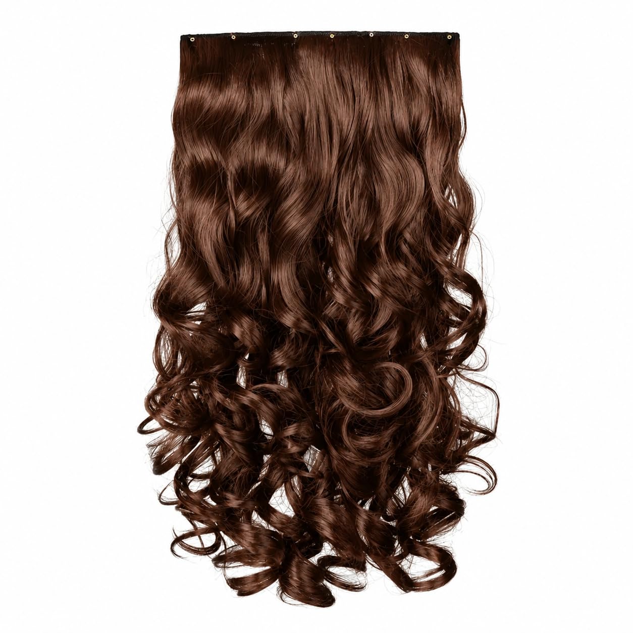 Beauty 20 Inch Hollywood Waves Clip-In Hair Extensions for Women, 4 Pcs Set with 11 Clips, Premium Matte Fiber, Natural Looking Synthetic Hair, (Chocolate)-image-44