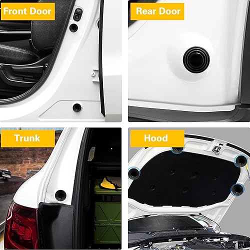 Miniatura 9 de Flygun 20 juntas de absorción de impactos para puerta de automóvil, amortiguador de cierre de puerta de 1.18 pulgadas y almohadilla de silicona