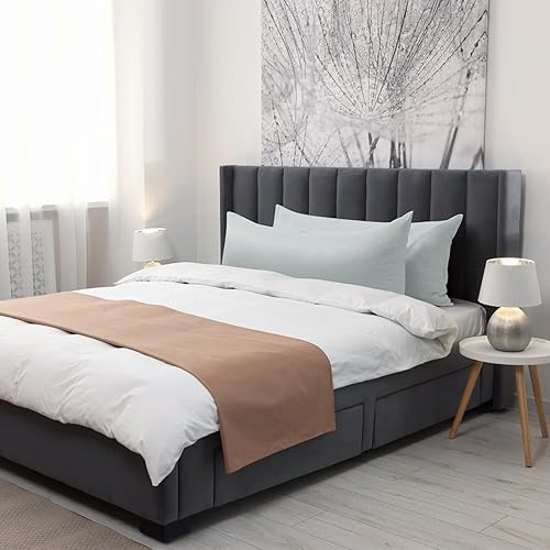 Vista 222 de Thmyo Paquete de 2 fundas de almohada cuadradas decorativas de algodón, fundas de almohada de sublimación en blanco, fundas de cojín blancas