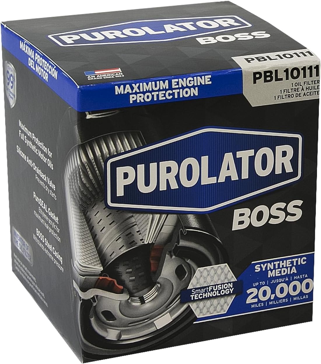 Purolator PBL10111 PurolatorBOSS Maximum Engine Protection Spin On Oil Filter, Black (Pack of 2)