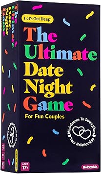 The Ultimate Date Night Game by Relatable, Great for Couples Games and Stay at Home Date Night Ideas, From The Makers of Let's Get Deep Relationship Card Game, Includes 200 Cards & Spinner