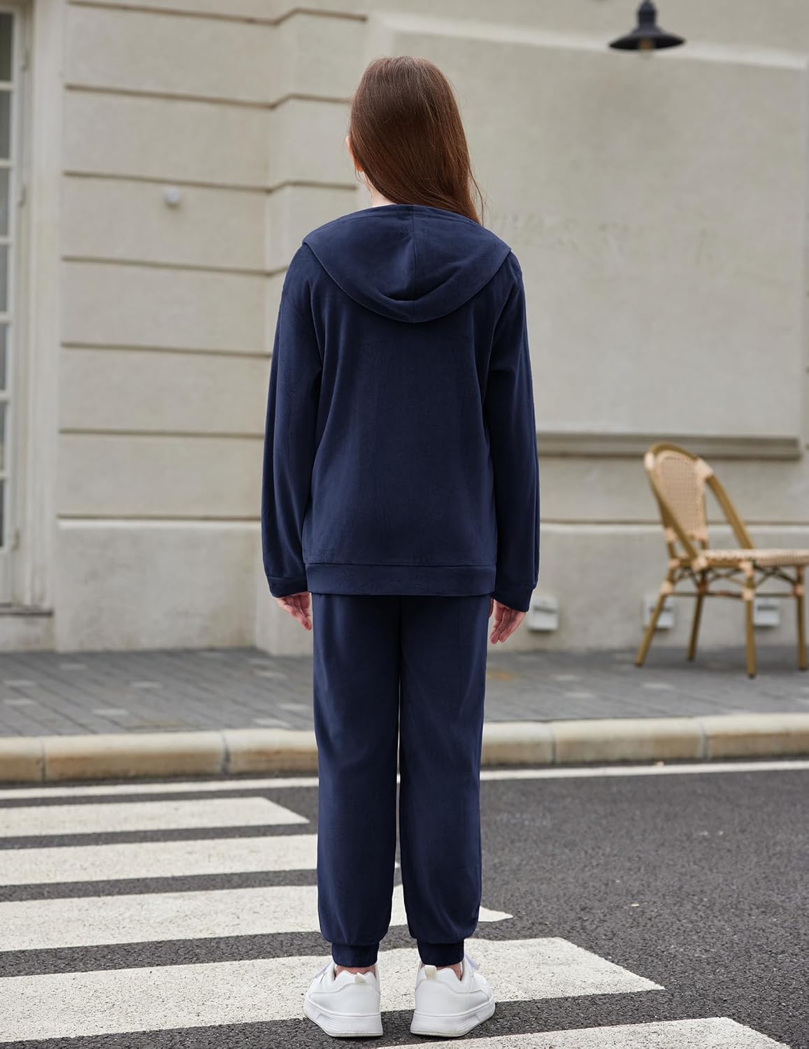 Zaclotre Girls Velour Tracksuits 2 Piece Outfits Zip Up Hoodie and Jogger Sweatpant Sweatsuits Athletic Clothing Sets - Image 5