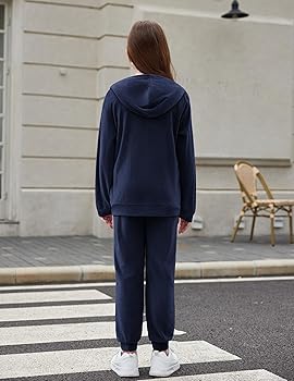 Amazon.com: Zaclotre Girls Sweatsuits Sets Long Sleeve Zipper