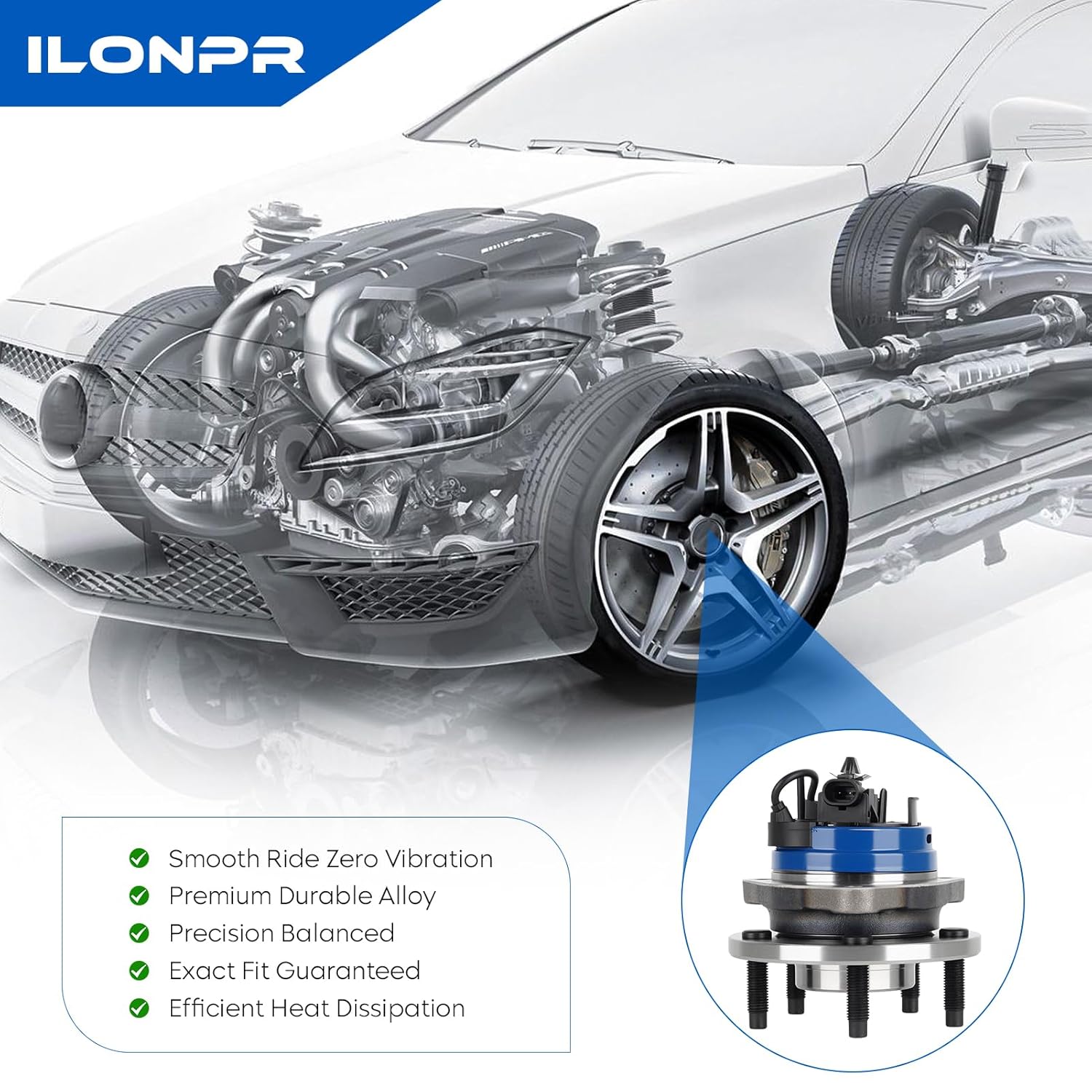 513214 Front Wheel Bearing & Hub Assembly for 2004-2012 Chevy Malibu, for 2008-2010 Cobalt/HHR, for 2005-2010 Pontiac G6, for 2007-2009 Saturn Aura, 5-Lug w/ABS Hubs Bearing 2006 2011, 1PC