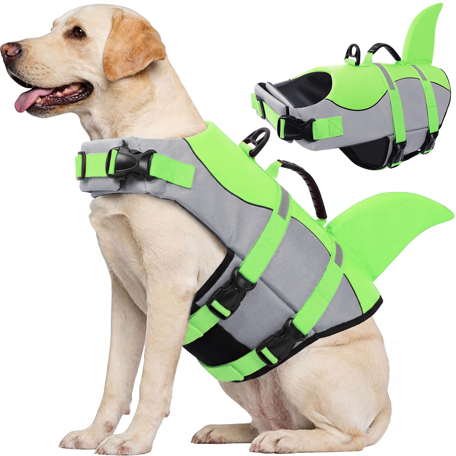 CITÉTOILE Hund Schwimmweste Hai für Kleine Mittlere und Große Hunde
