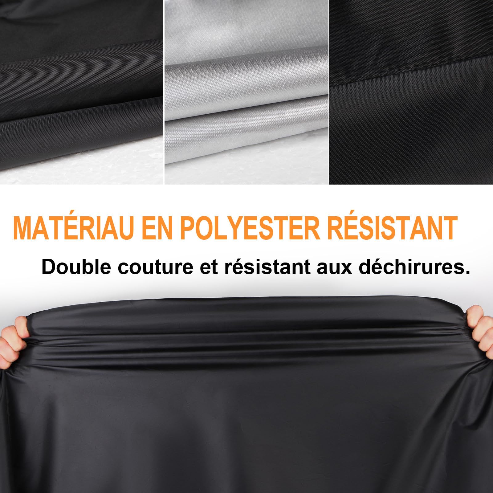 Housse de Moto Exterieur Impermeable, Bâche Protection Moto Interieur Étanche,210D à la Poussière/Neige/Pluie, au Vent, Soleil pour Couverture Moto Scooter XXL