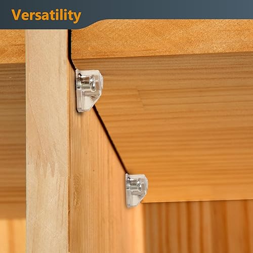 Miniatura 5 de POWERTEC QP1501 - Juego de 25 clavijas transparentes de 0.197 in para estantes, estantes de gabinete de cocina, estantería, armario y muebles,