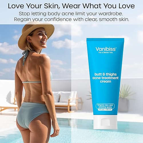 Miniatura 2 de Vanibiss Crema de tratamiento para el acné de glúteos y muslos, tratamiento de acné en los glúteos para espinillas, zits, protuberancias de afeitar,