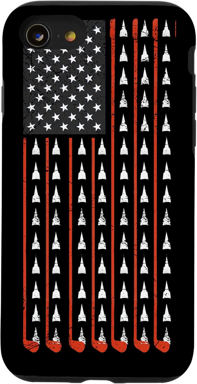iPhone 12 mini American Flag Golf Funny Golf Club Sports Gift Case