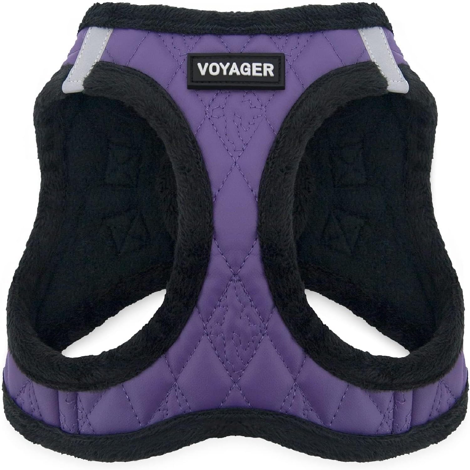 Voyager Step-In Plüsch-Hundegeschirr by Best Pet Supplies - Step-In-Westengeschirr für kleine und mittelgroße Hunde, Weicher Plüsch, Violett Kunstleder, size XL - Brust 52-58 cm
