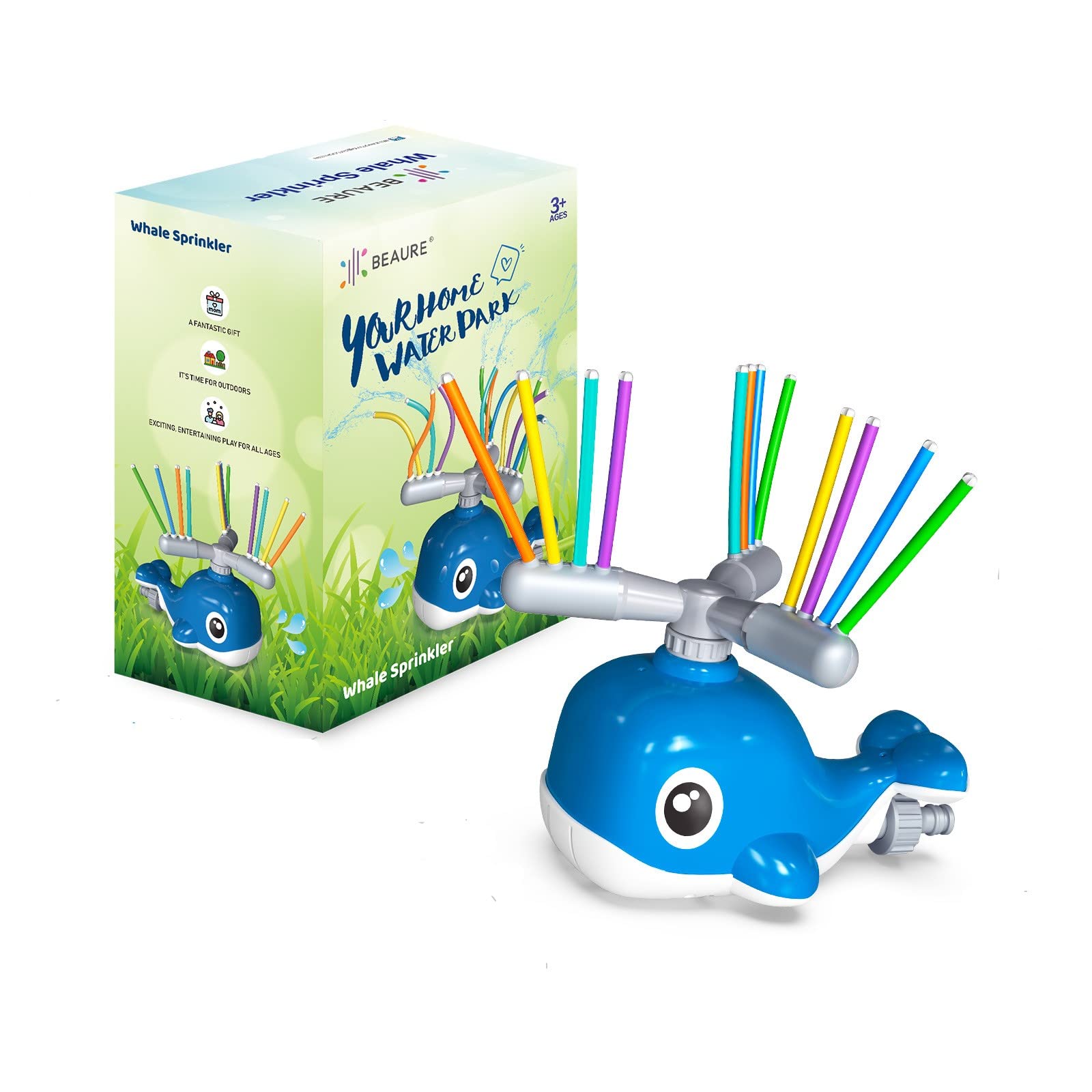 HALAYAYA Outdoor Water Play Sprinklers for Kids Attaches to Garden Hose & Sprays for Backyard Fun, Summer Splashing Water Play Outdoor Toys for Toddlers Boys Girls Backyard